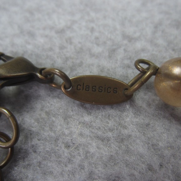 Sabika Classics Necklace Beaded Pearls Bronze Tone Crystals Extender Heart Charm - Picture 4 of 8